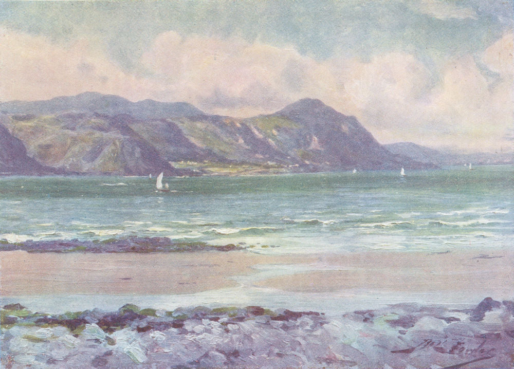 WALES. Distant View of Penmaenmawr Early Morning Light 1905 old antique print